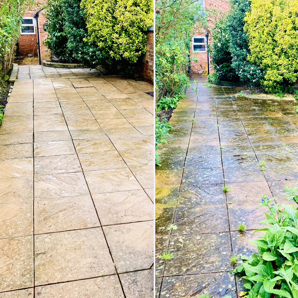 Restored patio paving after professional pressure washing in Henley-on-Thames
