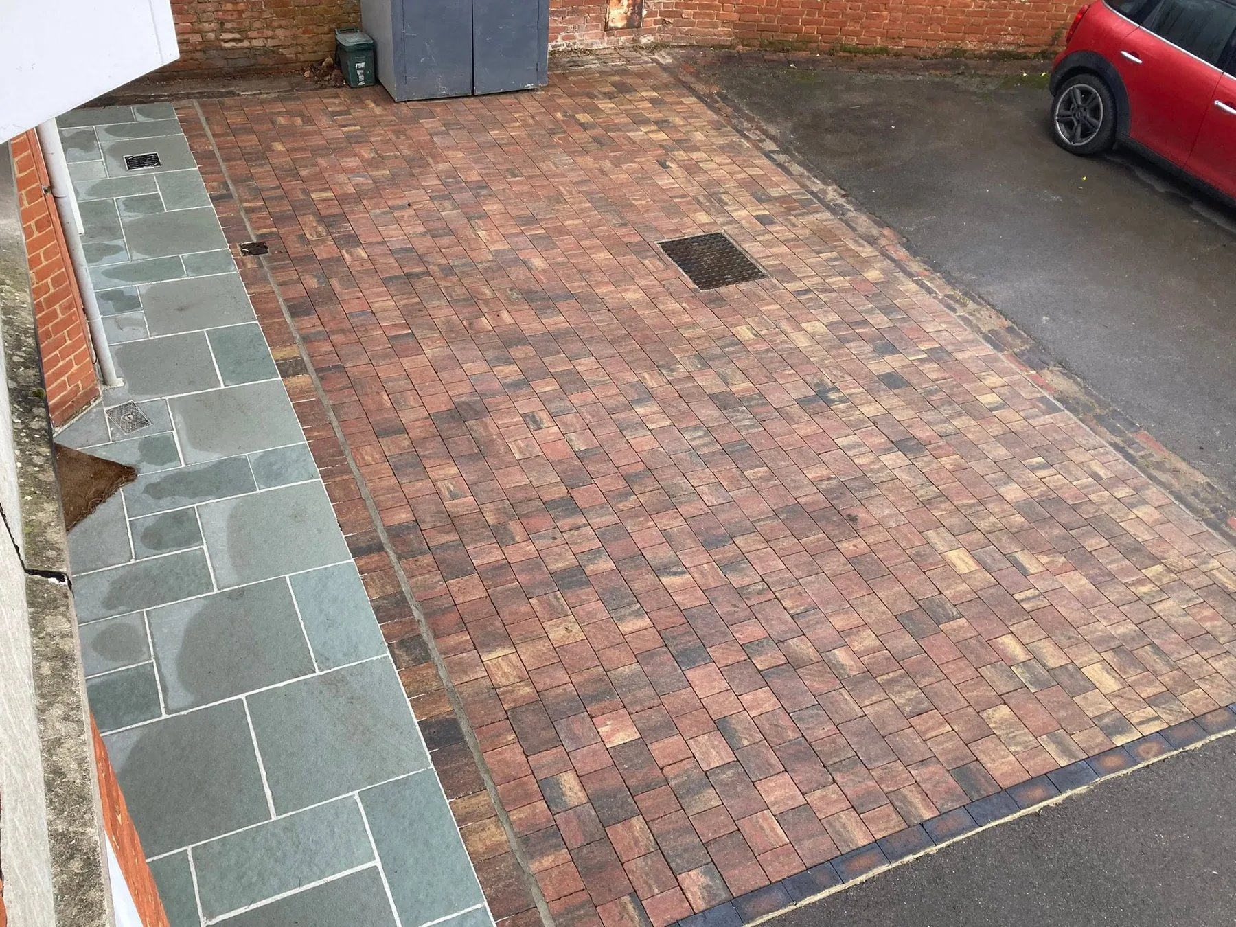 Block Paving Driveway with Limestone Entrance in High Wycombe