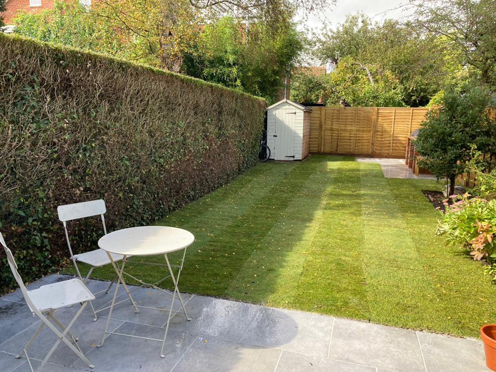 garden barbecue - Complete Garden Transformation with Porcelain Patio