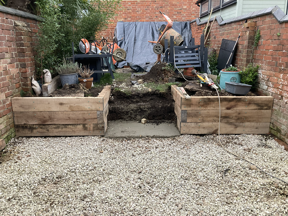 IMG_ - Raised Garden Patio with Sleeper Borders