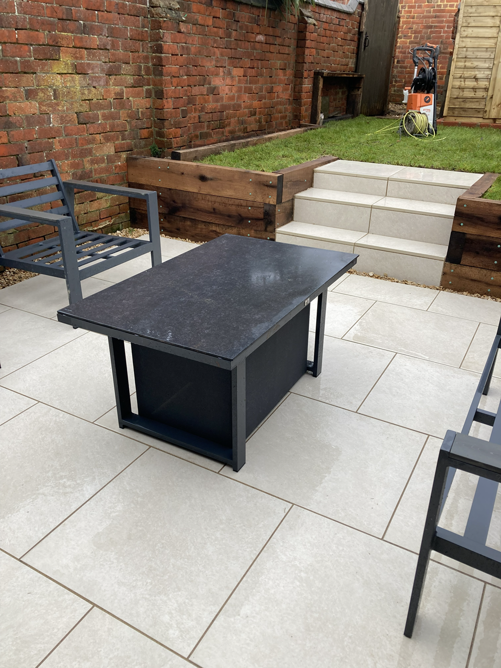 IMG_ - Raised Garden Patio with Sleeper Borders