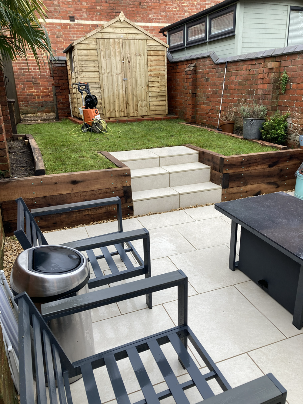 IMG_ - Raised Garden Patio with Sleeper Borders