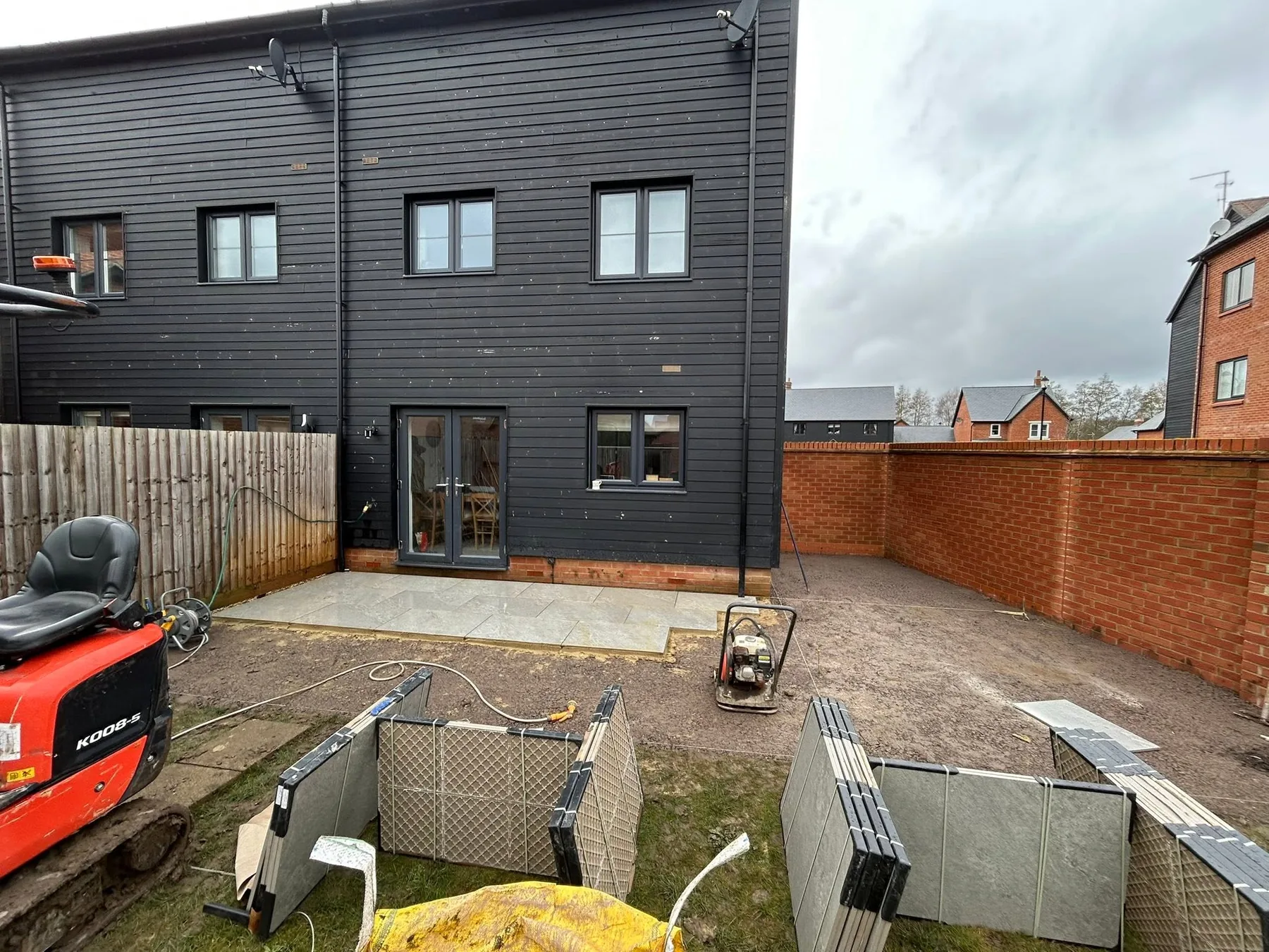 patio sub base preparation reading - Porcelain Patio with Granite Sett Edging in Reading