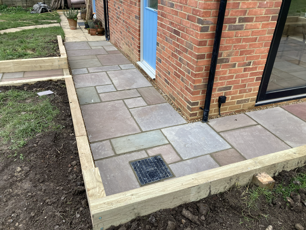 IMG_ - Raised Multi-Level Patio with Timber Borders