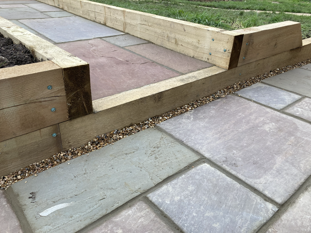 IMG_ - Raised Multi-Level Patio with Timber Borders